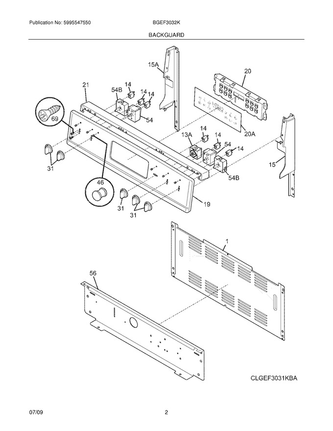 Diagram for BGEF3032KWB