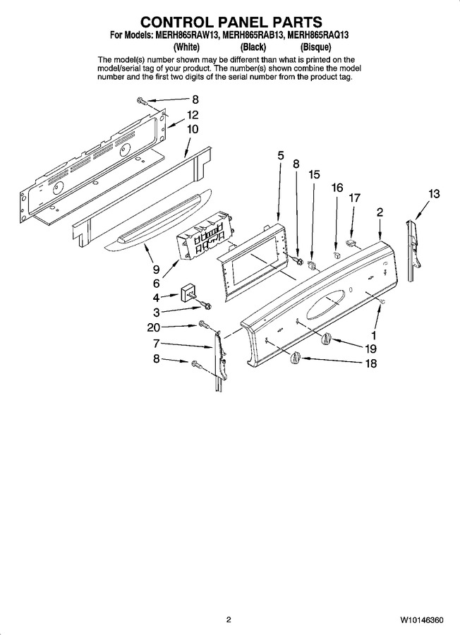 Diagram for MERH865RAW13