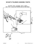 Diagram for 05 - W10307147 Burner Assembly Parts