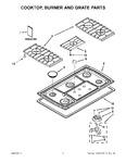 Diagram for 01 - Cooktop, Burner And Grate Parts