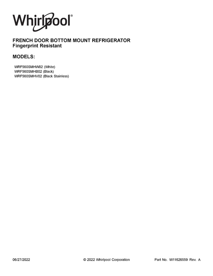 Diagram for WRF560SMHW02